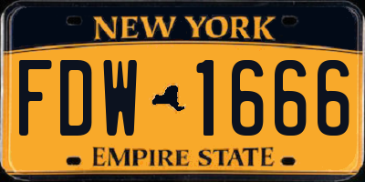 NY license plate FDW1666