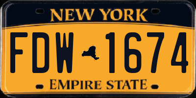 NY license plate FDW1674