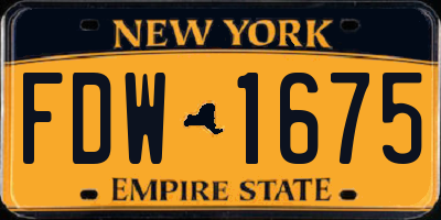 NY license plate FDW1675