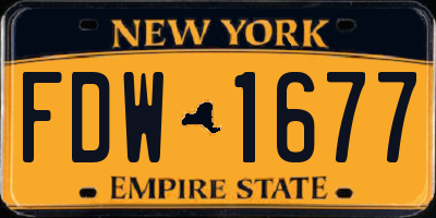 NY license plate FDW1677