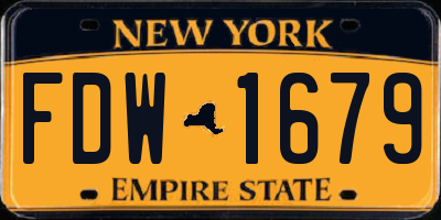 NY license plate FDW1679