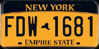 NY license plate FDW1681