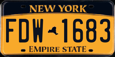 NY license plate FDW1683