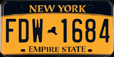 NY license plate FDW1684