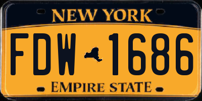 NY license plate FDW1686