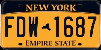 NY license plate FDW1687