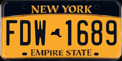 NY license plate FDW1689