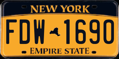 NY license plate FDW1690