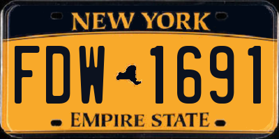 NY license plate FDW1691