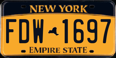 NY license plate FDW1697