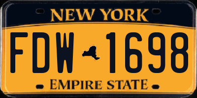 NY license plate FDW1698