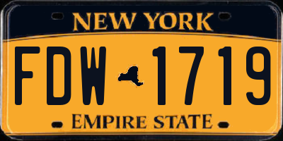 NY license plate FDW1719