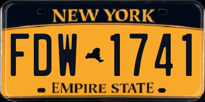 NY license plate FDW1741