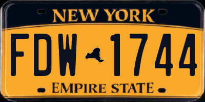 NY license plate FDW1744