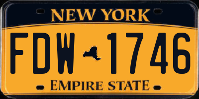 NY license plate FDW1746