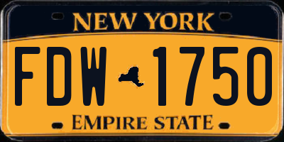 NY license plate FDW1750