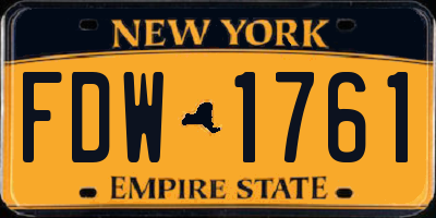 NY license plate FDW1761