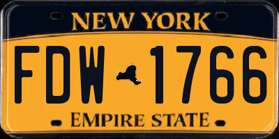 NY license plate FDW1766
