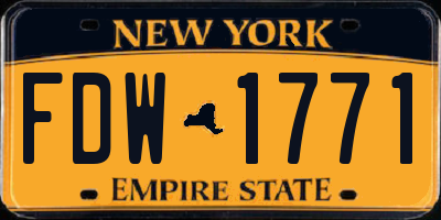 NY license plate FDW1771