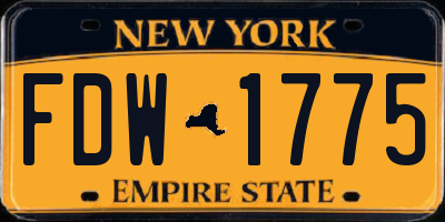 NY license plate FDW1775