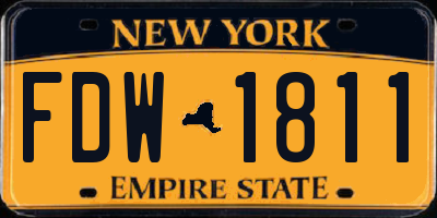NY license plate FDW1811
