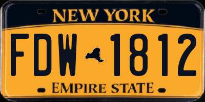 NY license plate FDW1812