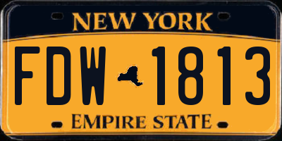 NY license plate FDW1813