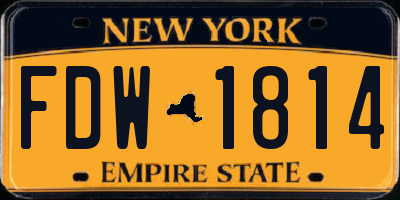 NY license plate FDW1814