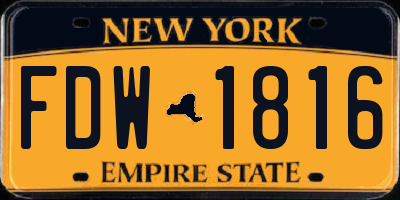 NY license plate FDW1816