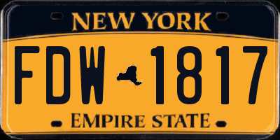 NY license plate FDW1817