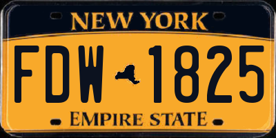NY license plate FDW1825