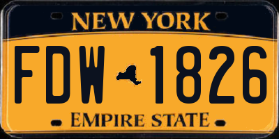 NY license plate FDW1826
