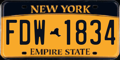 NY license plate FDW1834