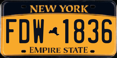 NY license plate FDW1836