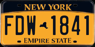 NY license plate FDW1841
