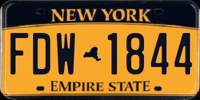 NY license plate FDW1844