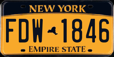 NY license plate FDW1846