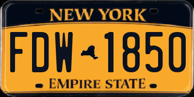 NY license plate FDW1850