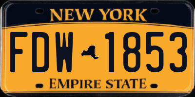 NY license plate FDW1853
