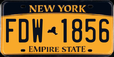 NY license plate FDW1856