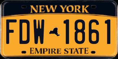 NY license plate FDW1861