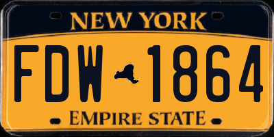 NY license plate FDW1864