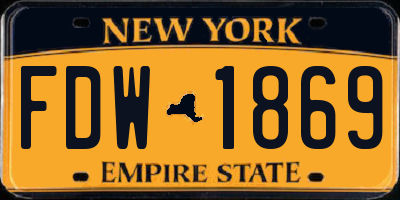 NY license plate FDW1869