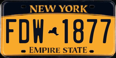 NY license plate FDW1877