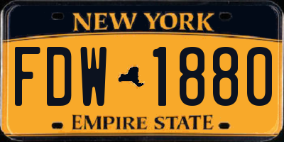 NY license plate FDW1880