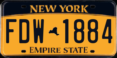 NY license plate FDW1884