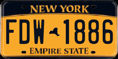 NY license plate FDW1886