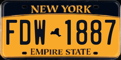 NY license plate FDW1887
