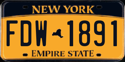 NY license plate FDW1891