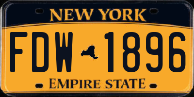 NY license plate FDW1896
